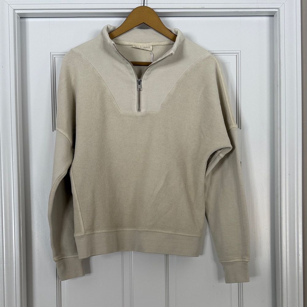 78 & Sunny Women’s Cream Half-Zip Pullover